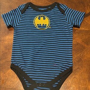 DC Comics Blue and Black Striped Batman Bodysuit